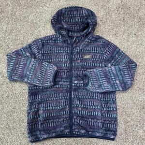 Eddie Bauer‎ Girls Fleece Jacket Size 14/16 L Blue Multicolor Zip Up Hoodie